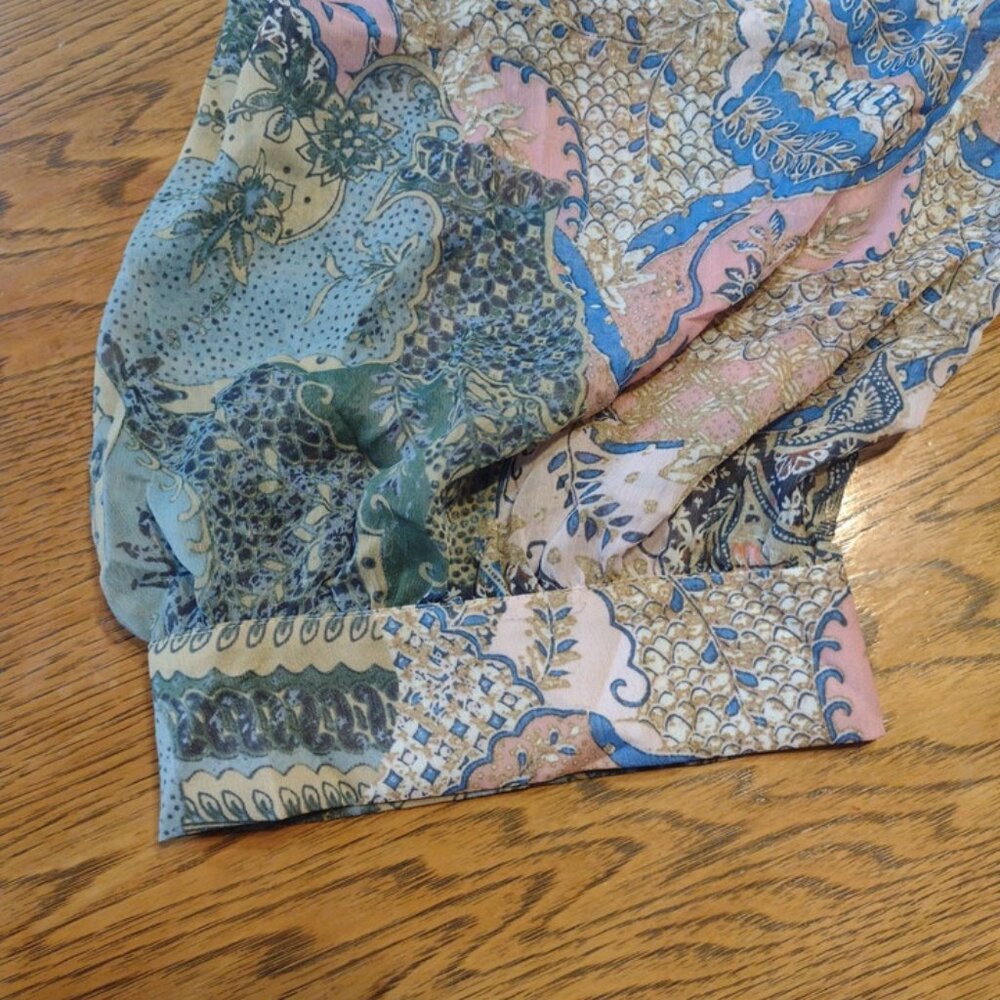 MISA LA Mita Patchwork Chiffon Mini Dress Blue - Picture 6 of 8